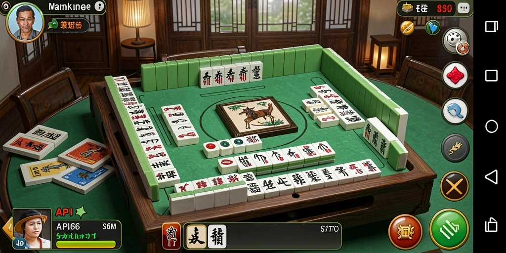 Tampilan gameplay seru dari API66, permainan Mahjong yang mengasyikkan.