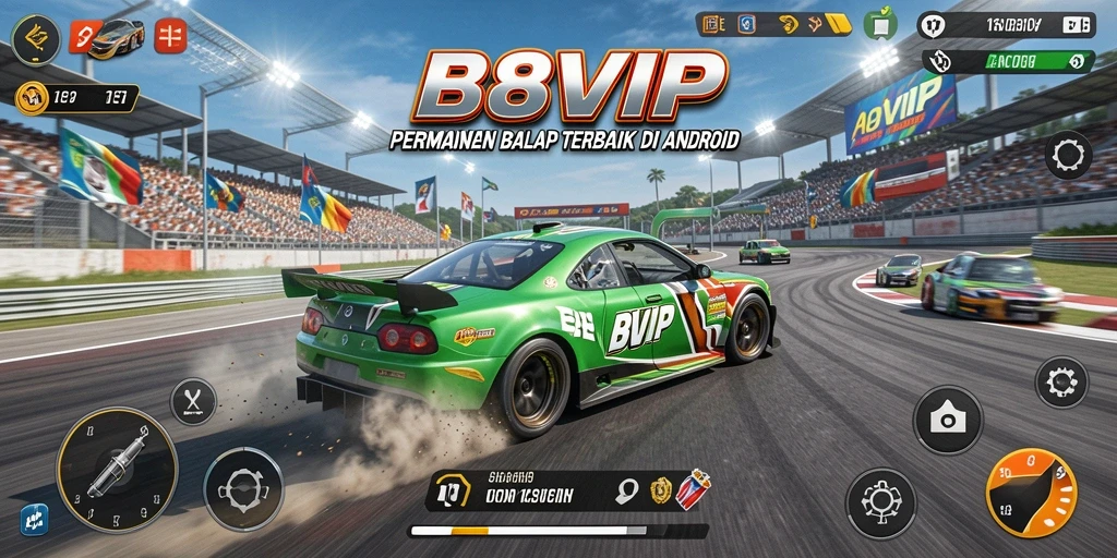 Tampilan gameplay Racing yang mendebarkan di B8VIP.