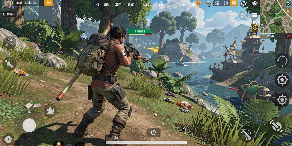 Tampilan gameplay yang mendebarkan dalam C0077 dengan aksi TPS yang intens.