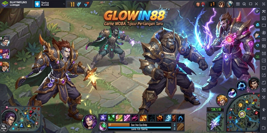 Screenshot GLOWIN88 menampilkan aksi seru dalam gameplay MOBA.