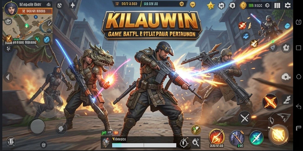 Tampilan seru gameplay KILAUWIN dalam arena Battle Royale.