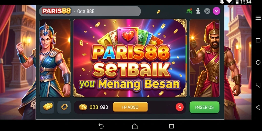 Screenshot gameplay PARIS88 menampilkan slot dengan efek visual menarik.