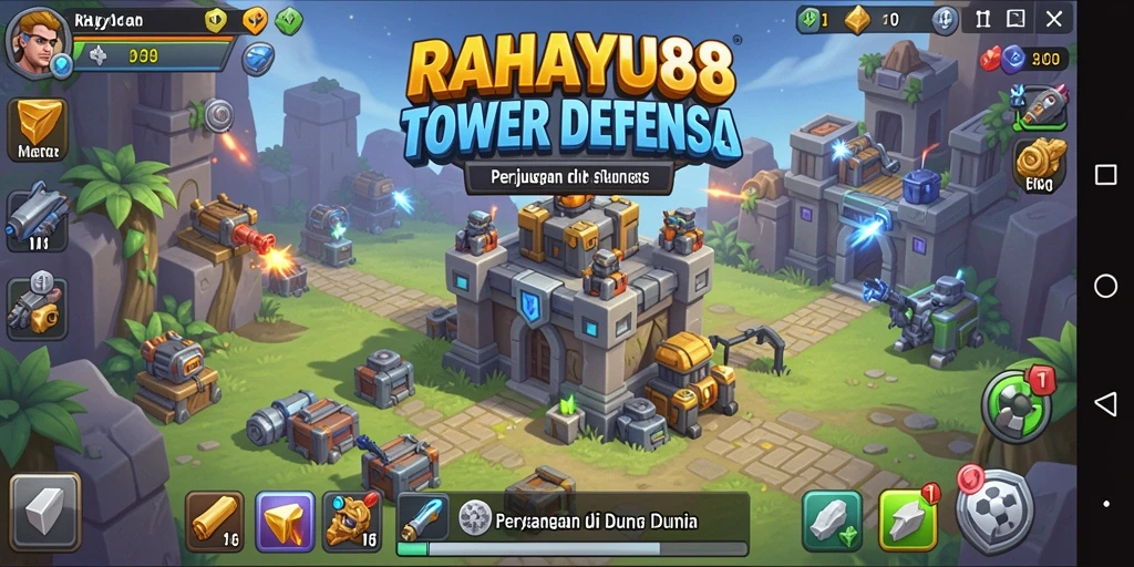 Tangkapan layar gameplay RAHAYU88 yang menampilkan Tower Defense yang menarik.