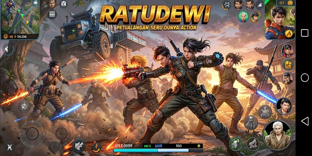 Tampilan gameplay seru dalam RATUDEWI dengan aksi yang mendebarkan.