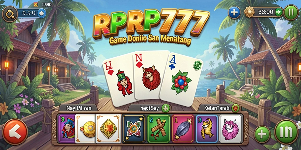 Tangkapan layar RPRP777 menunjukkan pertandingan domino yang mendebarkan.