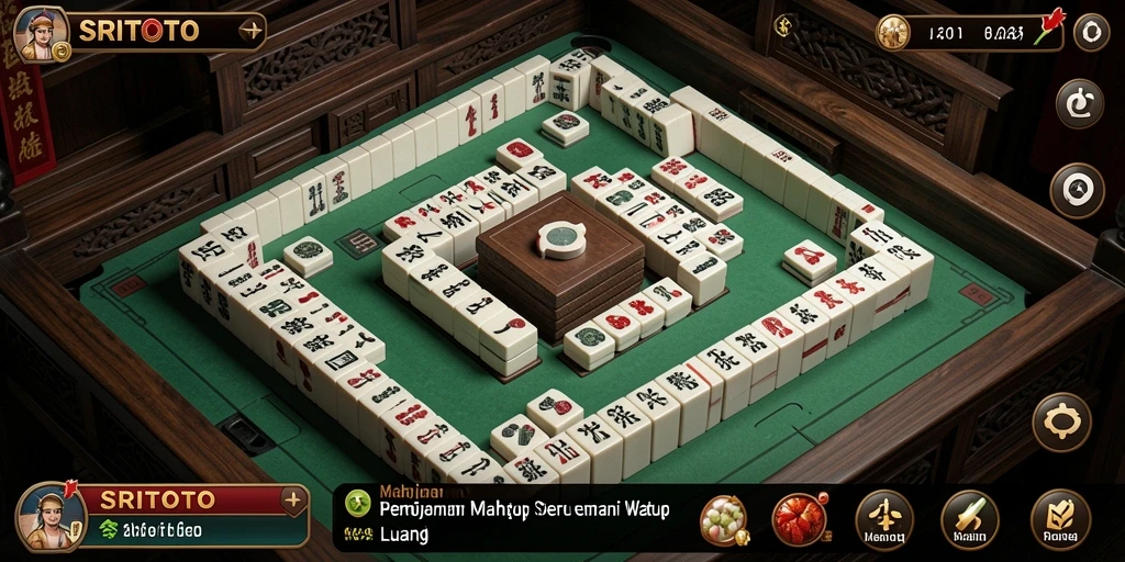Screenshot SRITOTO menampilkan gameplay seru Mahjong yang mendebarkan.